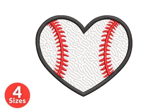 Baseball Heart Applique