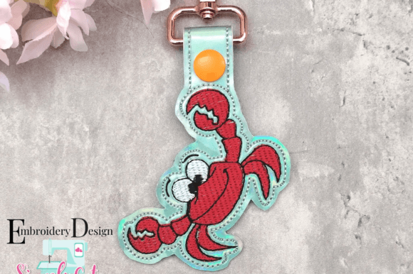Crab ITH Snap Tab Keychain