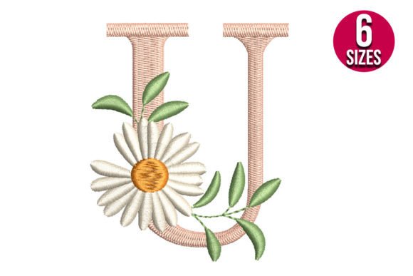 Floral Alphabet Letter U