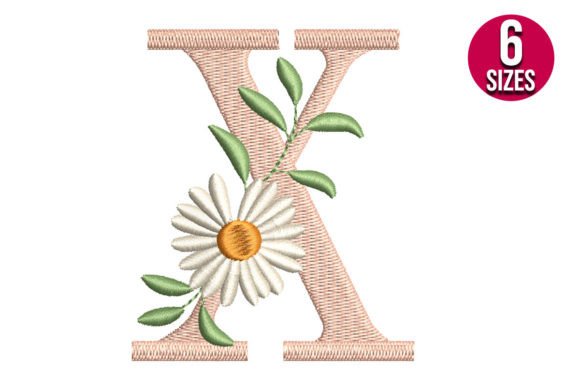 Floral Alphabet Letter X