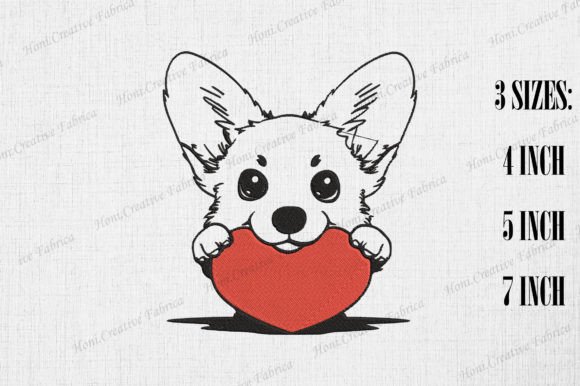 Pembroke Welsh Corgi Peeking from Heart